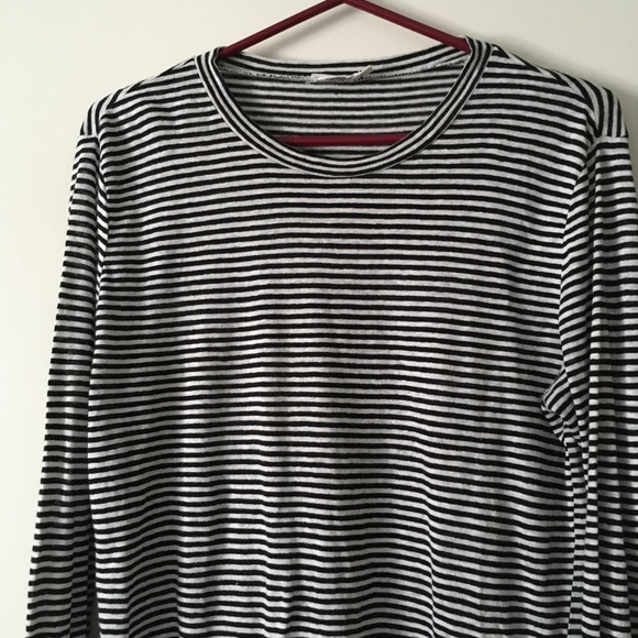 FRAME 100% Linen Slub Knit L/S Crew Bell Sleeve Tee M - Picture 3 of 5